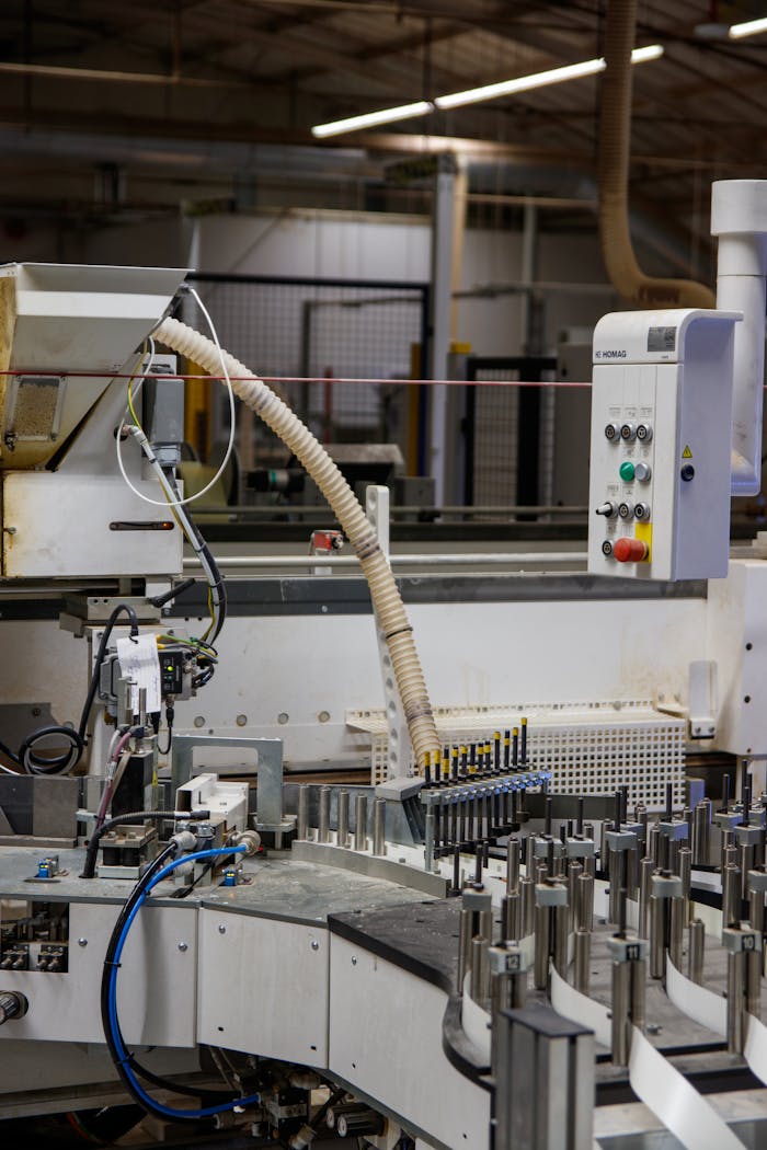 about-01 Close-up of automated machinery in an industrial factory setting, perfect for industry and technology themes.